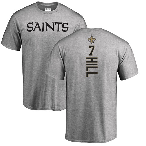 Men New Orleans Saints Ash Taysom Hill Backer NFL Football #7 T Shirt->new orleans saints->NFL Jersey